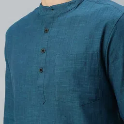 Kryptic Band Collar Pure Cotton Short Kurta image 5
