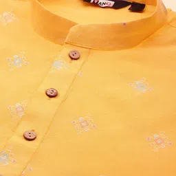 MANQ Geometric Embroidered Mandarin Collar Straight Kurta image 4