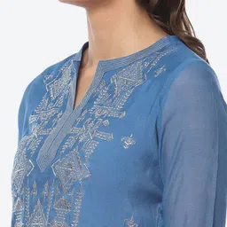 Biba Women Ethnic Motifs Embroidered Thread Work Kurta image 3