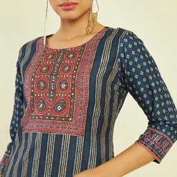 Soch Striped Sequined Straight Kurta image 2