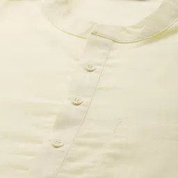 See Designs Men Cream-Coloured Slub Effect Pure Cotton Kurta image 3