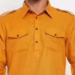 VASTRAMAY Men Solid Regular Pathani Kurta image 5