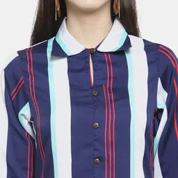 Sayesha Women Multicoloured Striped Crepe Pathani Kurta image 2