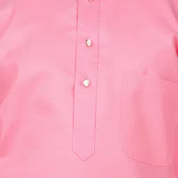 SG YUVRAJ Boys Pink Raw Silk Kurta image 3