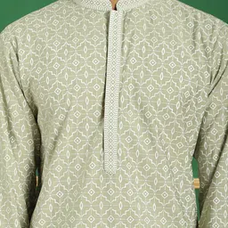 Jompers Geometric Printed Mandarin Collar Straight Kurta image 4
