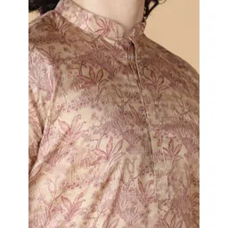 NAMASKAR Men Floral Printed Band Collar Long Sleeves Kurta image 3