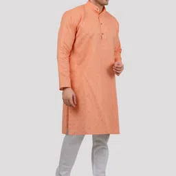 Maharaja Band Collar Regular Fit Linen Cotton Kurta image 5
