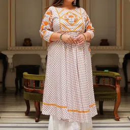 KALINI Plus Size Floral Printed Anarkali Kurta image 3