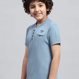 Monte Carlo Boys Mandarin Collar Cotton T-shirt image 4