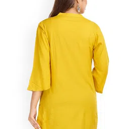 HIGHLIGHT FASHION EXPORT Ethnic Motifs Embroidered Mandarin Collar Beads & Stones Kurti image 4
