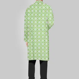 IMAGO Geometric Printed Mandarin Collar Cotton Straight Kurta image 2