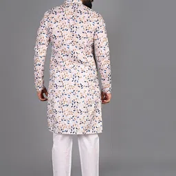 FUBAR Men Floral Printed Thread Work Kurta image 4