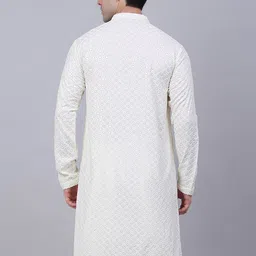 Jompers Men Geometric Embroidered Pure Cotton Kurta image 5