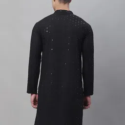 SOJANYA Ethnic Motifs Embroidered Sequinned Pure Cotton Kurta image 3