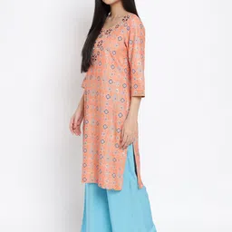 Aurelia Women Geometric Print Rayon Kurta Set with Palazzos image 4