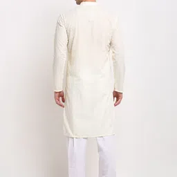 Jompers Men Cream-Coloured Self Design Pure Cotton Kurta image 2