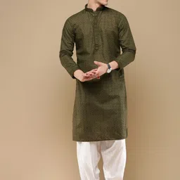 here&now x sanwara Sanwara Men Geometric Embroidered Summer Sheers Kurta image 2