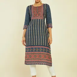 Soch Striped Sequined Straight Kurta image 5
