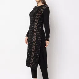KEIKO Ethnic Motifs Panelled Straight Kurta image 5