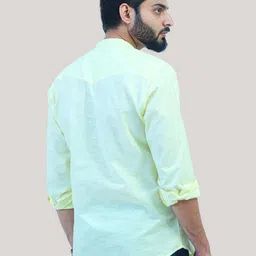 BLUEBIRD Mandarin Collar Full Sleeves Cotton Casual Pathani Short Kurta image 5