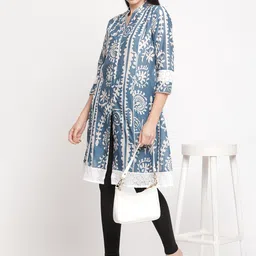 Be Indi Women Collared Ethnic Motifs A-Line Multiple Slits Regular Kurta image 3