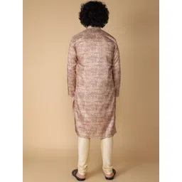 NAMASKAR Men Floral Printed Band Collar Long Sleeves Kurta image 5