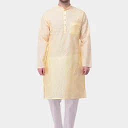 SG LEMAN Men Yellow Kurta image 3