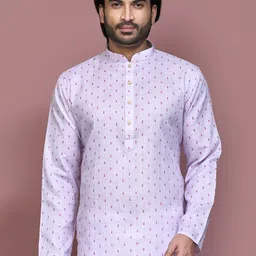 RANAK Men Geometric Thread Work Kurta image 5