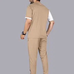 linsor fashion Men Night Suit Set Beige Striped image 4