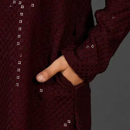 YK Dapper & Dazzling Boys Embellished Sequinned Straight Kurta image 3