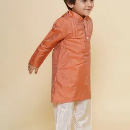 Sethukrishna Boys Mandarin Collar Straight Kurta with Pyjamas image 3