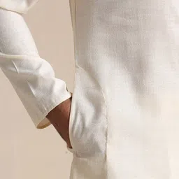 Manyavar Men Mandarin Collar Kurta with Pyjamas image 4