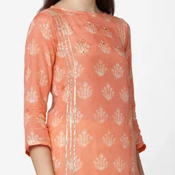 KALINI Women Ethnic Motifs Printed Regular Gotta Patti Kurta with Trousers image 2