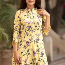 Ambraee Floral Printed Embellished Straight Kurta with Dhoti Pants image 2