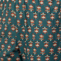 Globus Women Floral Printed Mirror Work Pure Cotton Kurta with Trousers image 3