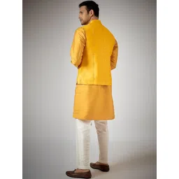RNG Safawala Mandarin Collar Cotton Silk Straight Kurta With Trouser image 3