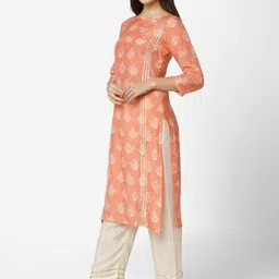 KALINI Women Ethnic Motifs Printed Regular Gotta Patti Kurta with Trousers image 4
