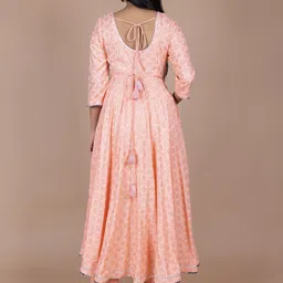 HERE&NOW Ethnic Motifs Printed Regular Gotta Patti Kurta with Trousers image 4