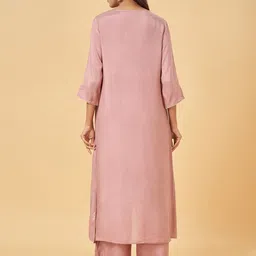 RANGMANCH BY PANTALOONS Notch Neck Embroidered Regular Sequinned Kurta Set image 5