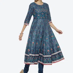 Biba Women Ethnic Motifs Printed Empire Sequinned Kurta with Churidar & Dupatta image 5