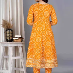 BAIRAJ Bandhani Printed Panelled Mirror Work  Kurta ,Trousers & Dupatta image 5