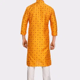 SHIWAM ETHNIX Ethnic Motifs Printed Mandarin Collar Straight Kurta With Pyjamas image 5