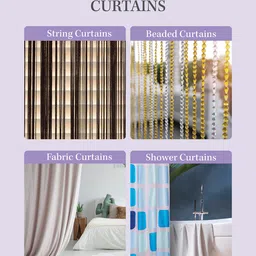 HOSTA HOMES Cream-Coloured Geometric Long Door Curtain image 5