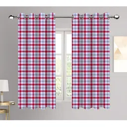 Airwill Red & White 2Pcs Geometric  Room Darkening Window Curtain-picture-12