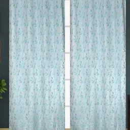 Kraftiq Homes Blue & White 2 Pieces Room Darkening Window Curtains-image-39