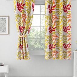 SWAYAM Omega White & Yellow Floral Printed Room Darkening Window Curtain-picture-12