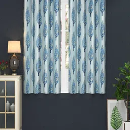 Homefab India Blue Set of 2 Floral Window Curtain-picture-45