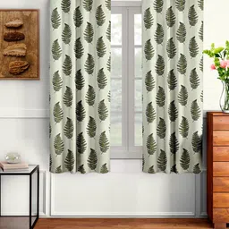 Aura Green & Off White 2Pcs Quirky Window Curtain-picture-32