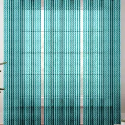 Urban Magic Blue Striped Sheer Window Curtain-image-20