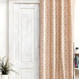 Ariana Coffee Coffee Brown & White Abstract Room Darkening Window Curtain-picture-19